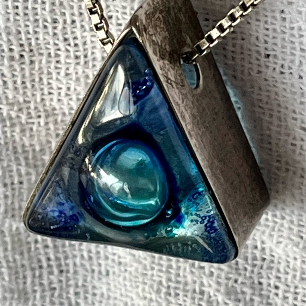 Tanzanite Handmade Sterling Triangular Pendant Necklace
